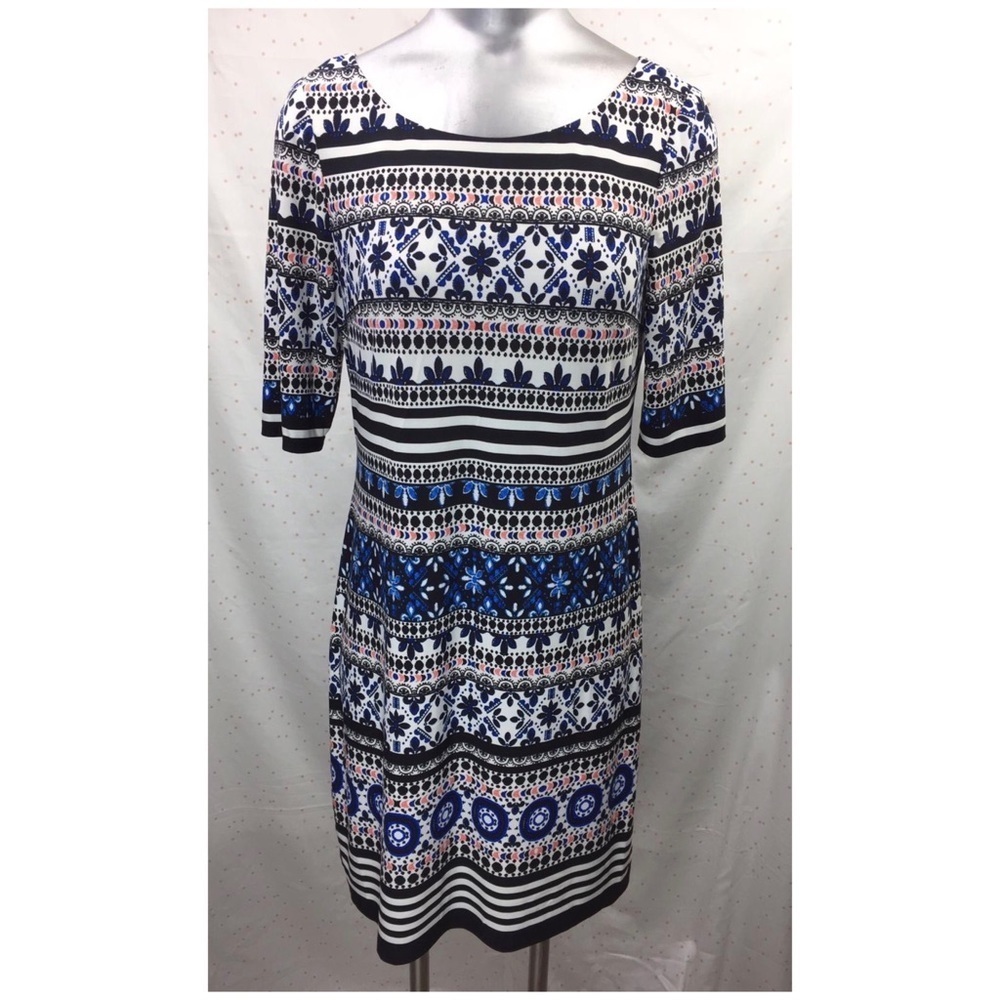 Eliza J Mixed Print Jersey Shift Dress sz 6